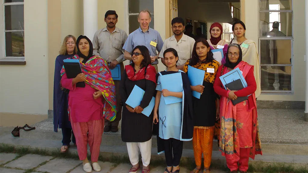 Students and teachers gathered at the Joan Atkinson Institute of Teacher Education