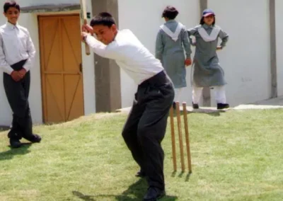Students enjoy a game of cricket at Pearl Valley Public School