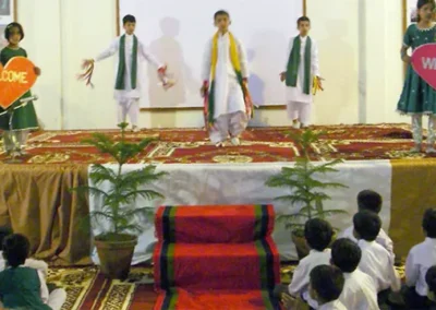 Welcome guests to an annual celebration at Soan Valley Public School